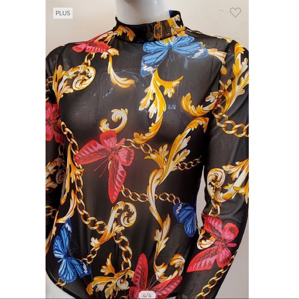 Brand New Butterfly black plus bodysuit